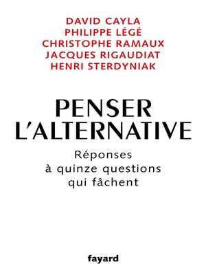 cover image of Penser l'alternative